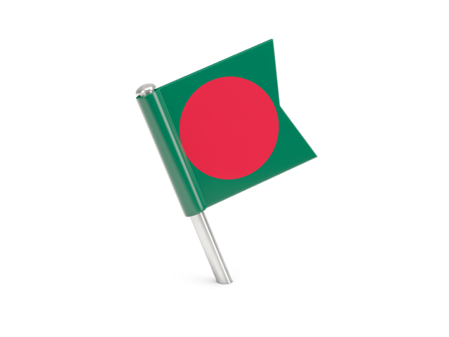Квадратный флажок-булавка. Скачать флаг. Бангладеш