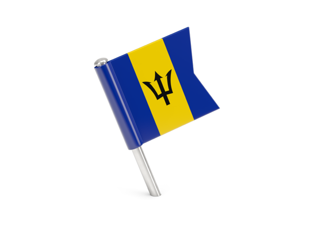 Square flag pin. Download flag icon of Barbados at PNG format