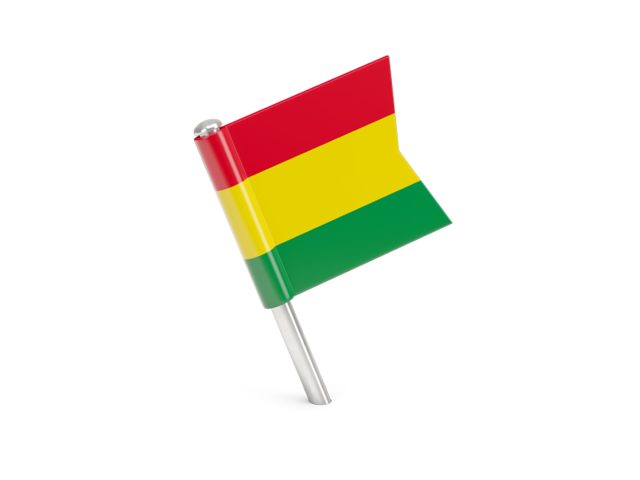 Квадратный флажок-булавка. Скачать флаг. Боливия