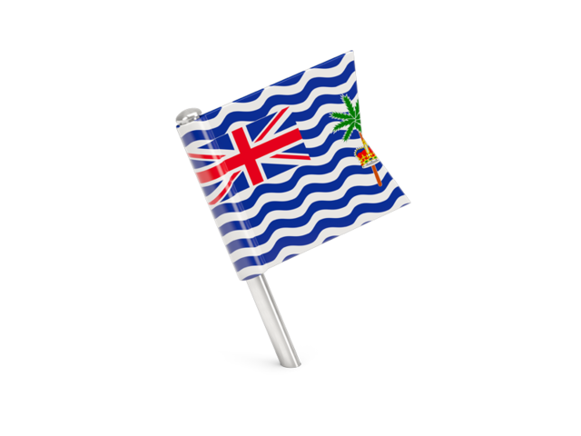 Квадратный флажок-булавка. Скачать флаг. Британская территория в Индийском океане