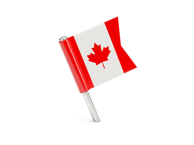 Квадратный флажок-булавка. Скачать флаг. Канада