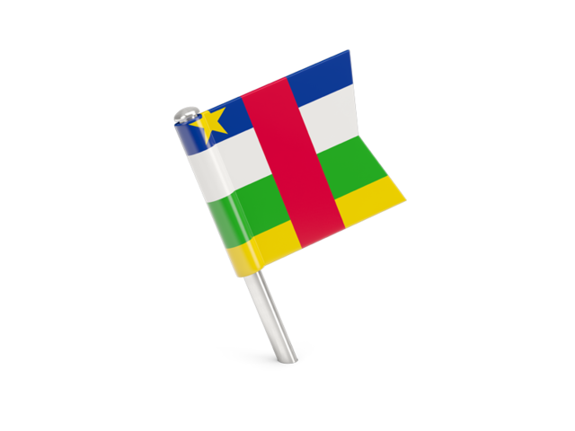 Квадратный флажок-булавка. Скачать флаг. Центральноафриканская Республика