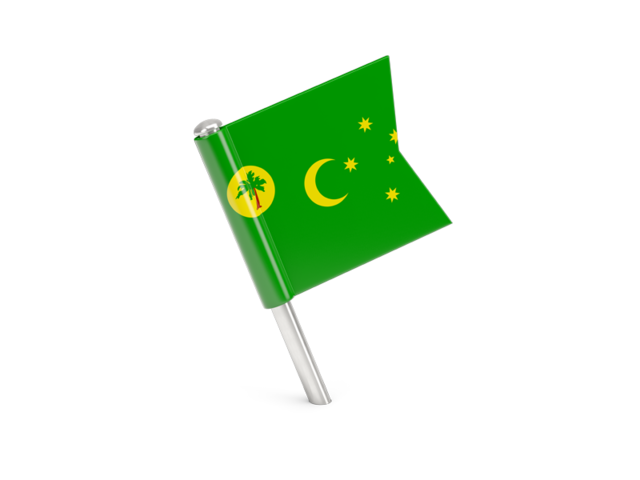 Square flag pin. Download flag icon of Cocos Islands at PNG format