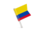 Colombia. Square flag pin. Download icon.