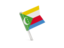 Comoros. Square flag pin. Download icon.