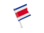 Costa Rica. Square flag pin. Download icon.