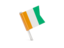 Cote d'Ivoire. Square flag pin. Download icon.