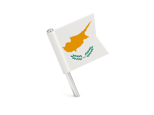 Квадратный флажок-булавка. Скачать флаг. Кипр