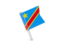 Democratic Republic of the Congo. Square flag pin. Download icon.