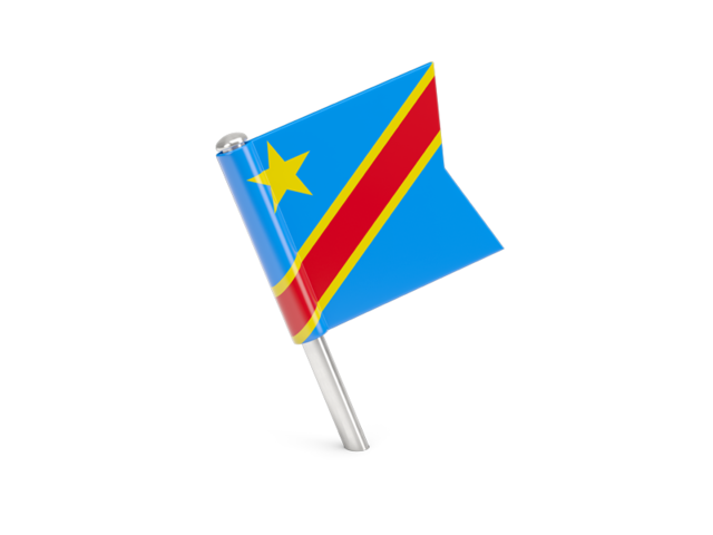 Квадратный флажок-булавка. Скачать флаг. Демократическая Республика Конго