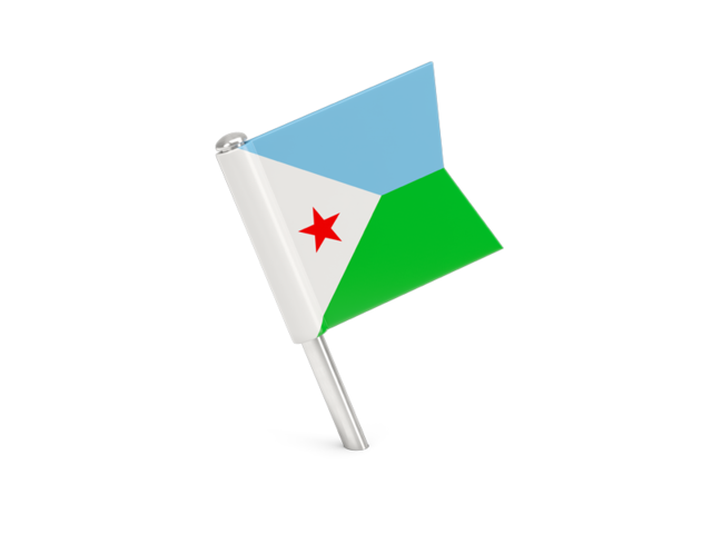 Square flag pin. Download flag icon of Djibouti at PNG format