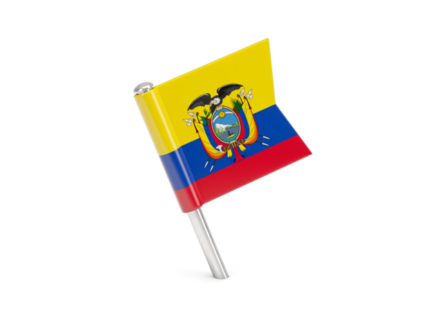 Квадратный флажок-булавка. Скачать флаг. Эквадор
