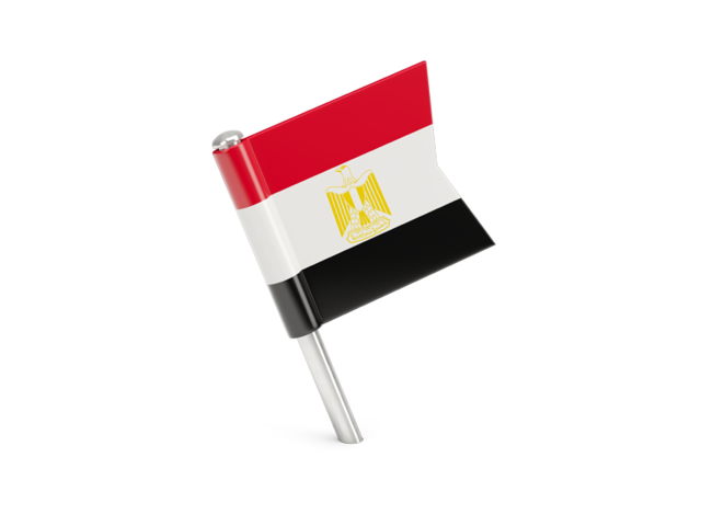 Квадратный флажок-булавка. Скачать флаг. Египет