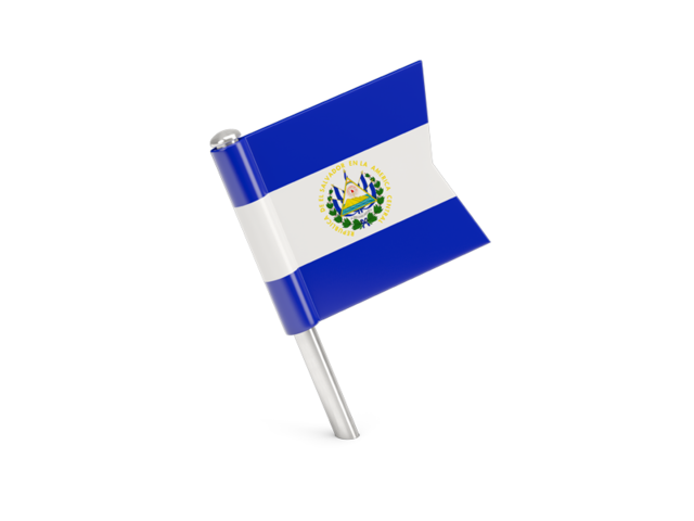 Квадратный флажок-булавка. Скачать флаг. Сальвадор