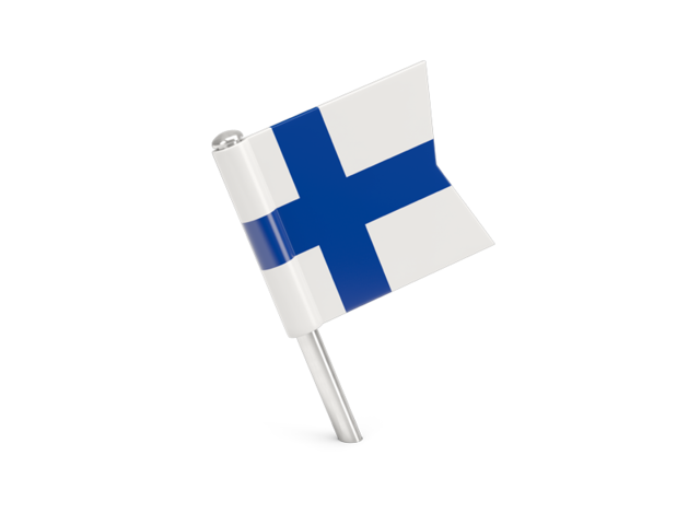 Квадратный флажок-булавка. Скачать флаг. Финляндия
