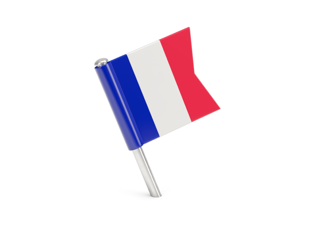 Квадратный флажок-булавка. Скачать флаг. Франция