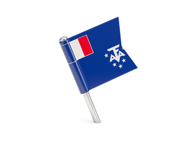 Квадратный флажок-булавка. Скачать флаг. Французские Южные и Антарктические территории