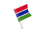 Gambia. Square flag pin. Download icon.