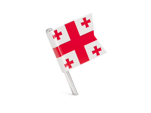 Square flag pin. Download flag icon of Georgia at PNG format