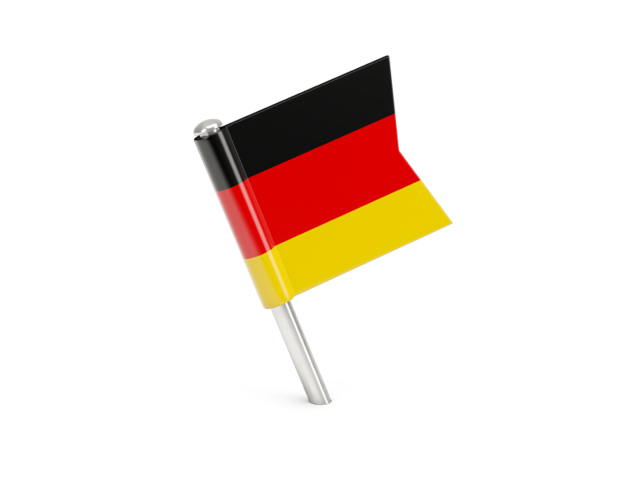 Квадратный флажок-булавка. Скачать флаг. Германия