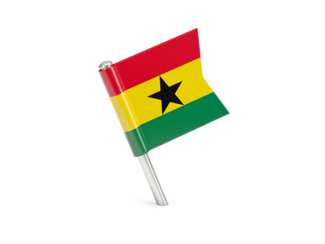 Квадратный флажок-булавка. Скачать флаг. Гана