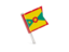 Grenada. Square flag pin. Download icon.