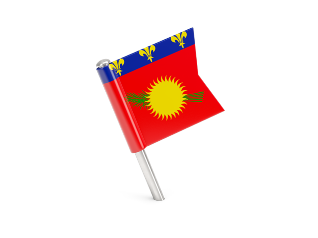 Square flag pin. Download flag icon of Guadeloupe at PNG format