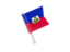 Haiti. Square flag pin. Download icon.