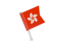 Hong Kong. Square flag pin. Download icon.