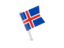 Iceland. Square flag pin. Download icon.