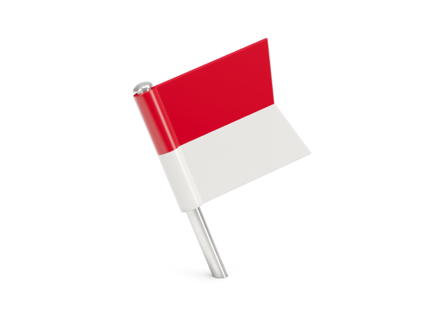 Квадратный флажок-булавка. Скачать флаг. Индонезия