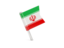 Iran. Square flag pin. Download icon.