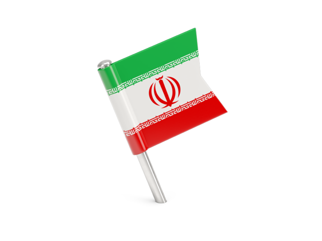 Квадратный флажок-булавка. Скачать флаг. Иран