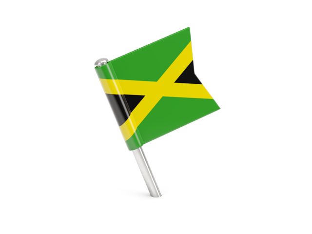 Квадратный флажок-булавка. Скачать флаг. Ямайка