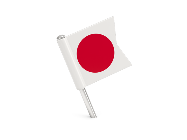 Квадратный флажок-булавка. Скачать флаг. Япония