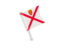 Jersey. Square flag pin. Download icon.