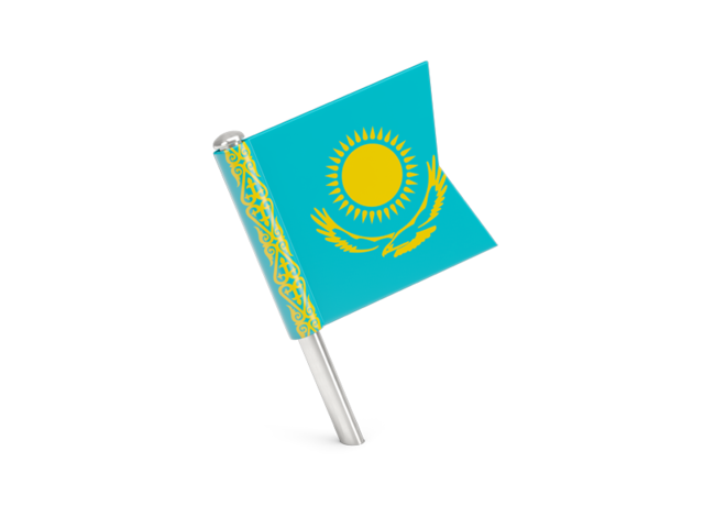 Квадратный флажок-булавка. Скачать флаг. Казахстан