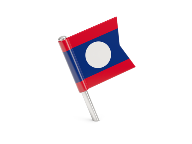 Square flag pin. Download flag icon of Laos at PNG format