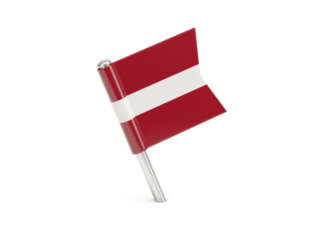 Квадратный флажок-булавка. Скачать флаг. Латвия