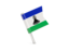 Lesotho. Square flag pin. Download icon.