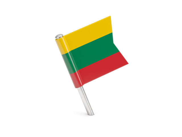Квадратный флажок-булавка. Скачать флаг. Литва