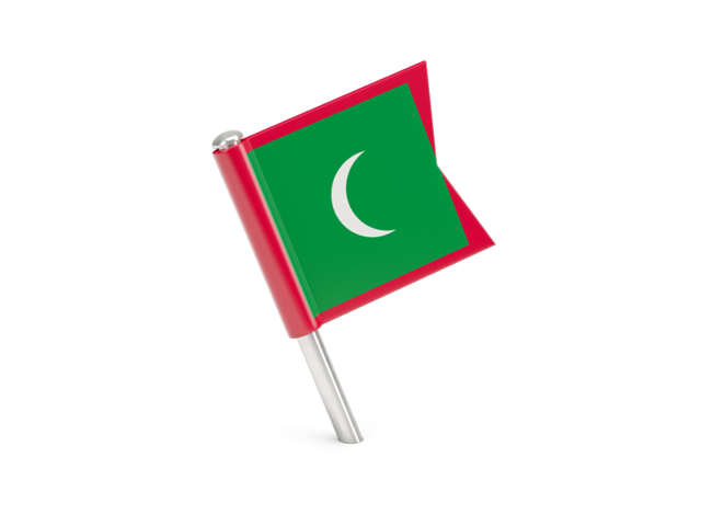 Квадратный флажок-булавка. Скачать флаг. Мальдивы