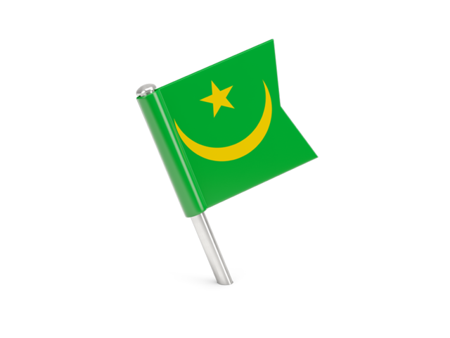 Квадратный флажок-булавка. Скачать флаг. Мавритания