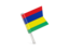 Mauritius. Square flag pin. Download icon.