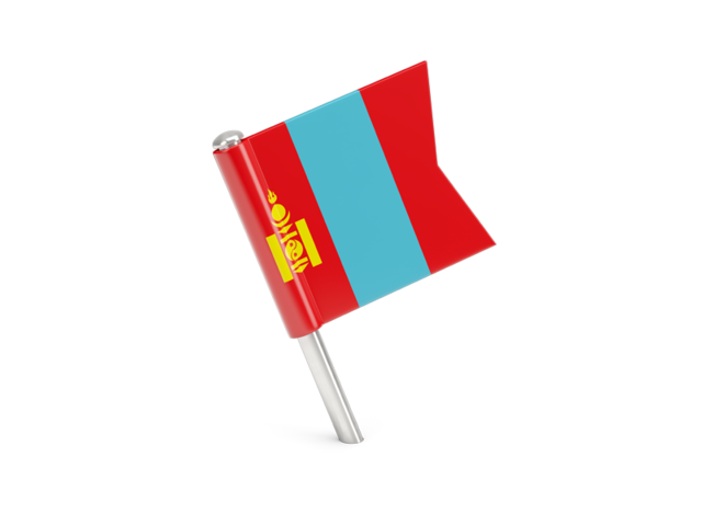 Квадратный флажок-булавка. Скачать флаг. Монголия