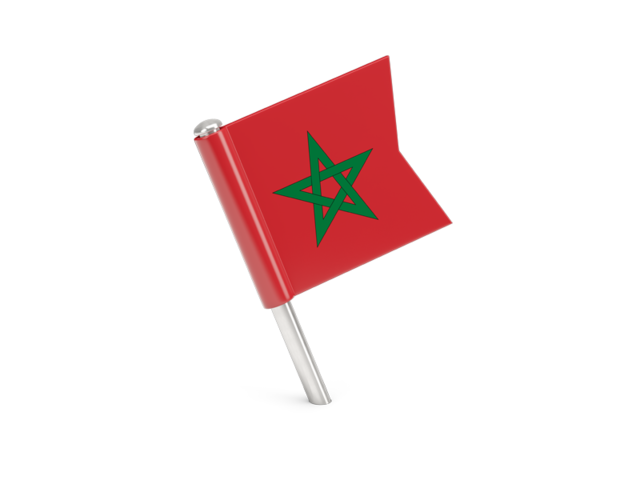 Квадратный флажок-булавка. Скачать флаг. Марокко