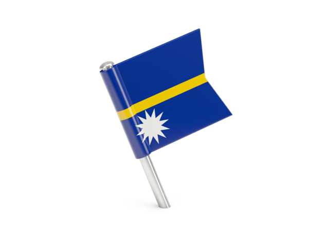 Квадратный флажок-булавка. Скачать флаг. Науру