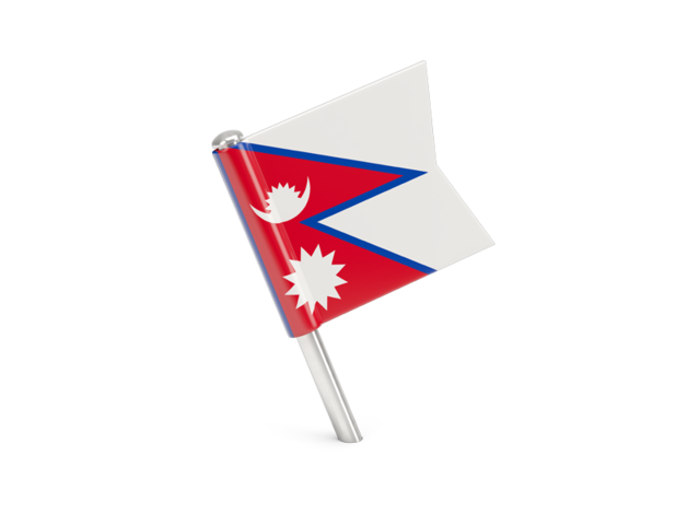 Квадратный флажок-булавка. Скачать флаг. Непал