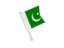 Pakistan. Square flag pin. Download icon.