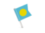 Palau. Square flag pin. Download icon.